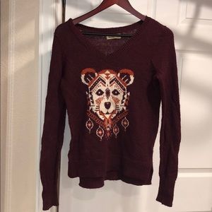 Bear sweater maroon